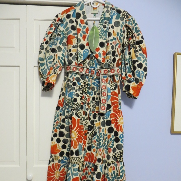 FARM Rio Cream Maxi Dress with Red, Blue & Black Floral Print - Picture 6 of 14
